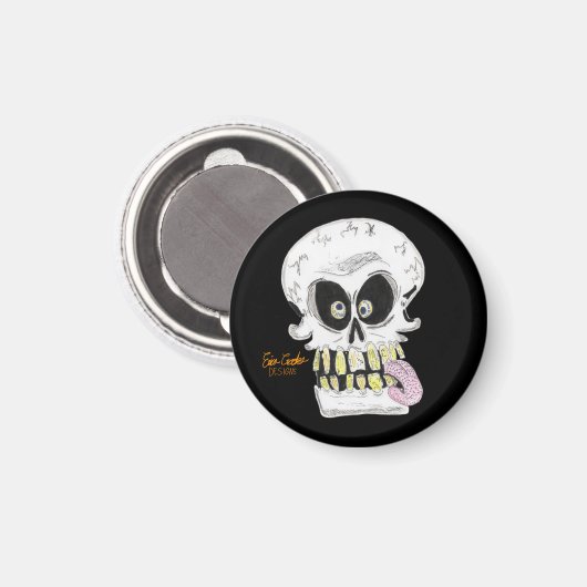 goofy skull skeleton face magnet (Vorderseite/Rückseite)
