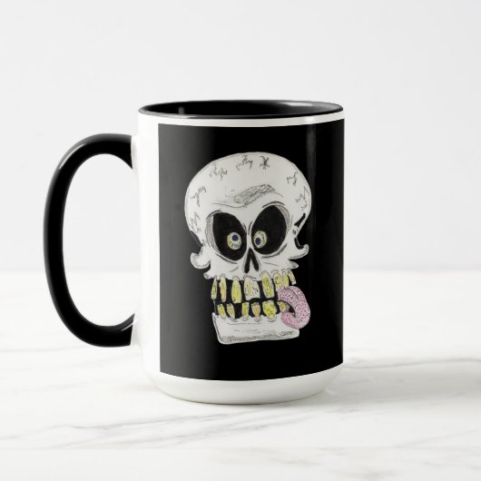 goofy skull skeleton face tasse (Links)