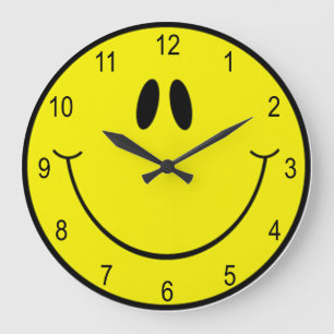 Goofy Smile Face Large Clock Große Wanduhr