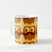 Goofy Trendy Mustache Owl Cartoon Charakter Kaffeetasse (Vorderseite Links)