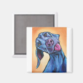 Goofy Weimaraner Magnet (Vorderseite/Rückseite)