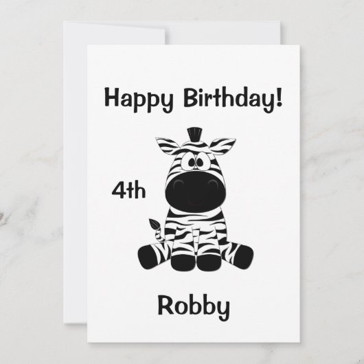 Goofy Zebra Geburtstagsparty Einladung (Vorderseite)