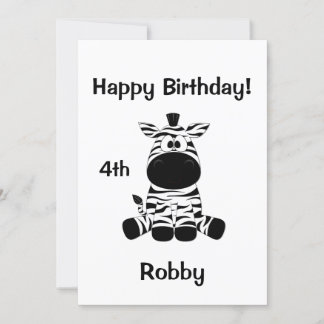 Goofy Zebra Geburtstagsparty Einladung