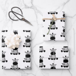 Goofy Zebra Geschenkpapier Set
