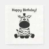Goofy Zebra Happy Birthday Serviette (Vorderseite)