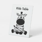 Goofy Zebra Kids Table Wedding Idee Sockelschild (Vorderseite)