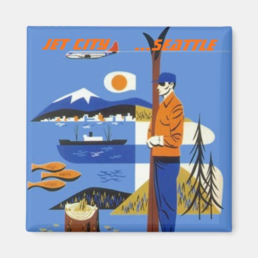 GOOGIE JET CITY SOUVENIR MAGNET SEATTLE WASHINGTON (Vorne)