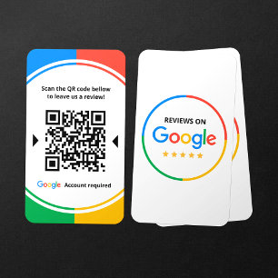 Google 5-Sterne-Bewertungen QR-Code Geschäftsbewer Visitenkarte