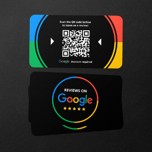 Google 5-Sterne-Bewertungen QR-Code Geschäftsbewer Visitenkarte