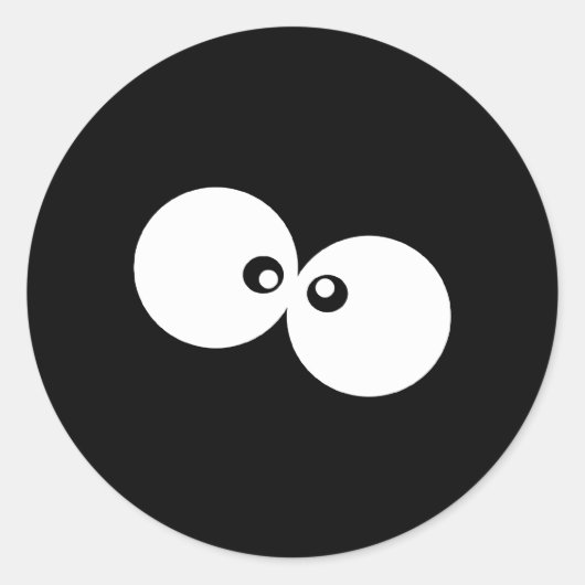 Google Augen, Funny Eyes, Schwarz und Weiß Runder Aufkleber (Vorderseite)