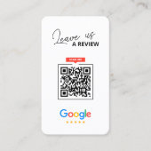 Google Bewerte uns QR-Code Geschäft Danke Visitenkarte (Vorderseite)
