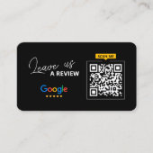 Google Bewerte uns QR-Code Geschäft Danke Visitenkarte (Vorderseite)