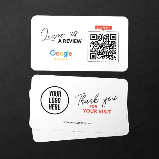 Google Bewerte uns QR-Code Geschäft Danke Visitenkarte