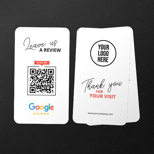 Google Bewerte uns QR-Code Geschäft Danke Visitenkarte