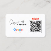 Google Bewerte uns QR-Code Geschäft Danke Visitenkarte (Vorderseite)