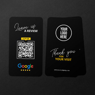 Google Bewerte uns QR Code Unternehmen Danke Visitenkarte