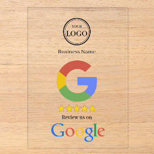 Google-Bewertung mit QR-Code-Link-Geschäftskarte Acryleinladungen