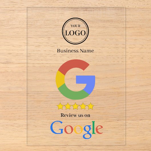 Google-Bewertung mit QR-Code-Link-Geschäftskarte Acryleinladungen (Vorderseite)