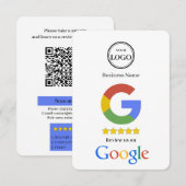 Google-Bewertung mit QR-Code-Link-Geschäftskarte Begleitkarte (Vorne/Hinten)