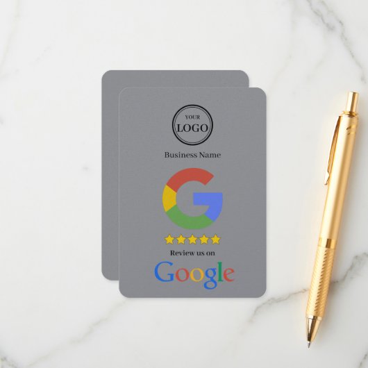 Google-Bewertung mit QR-Code-Link-Geschäftskarte Begleitkarte (Vorderseite/Rückseite Beispiel)