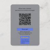 Google-Bewertung mit QR-Code-Link-Geschäftskarte Begleitkarte (Rückseite)