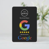 Google-Bewertung mit QR-Code-Link-Geschäftskarte Begleitkarte (Stehend Vorderseite)