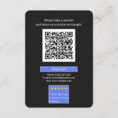 Google-Bewertung mit QR-Code-Link-Geschäftskarte Begleitkarte (Rückseite)