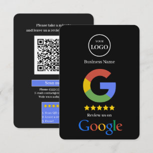 Google-Bewertung mit QR-Code-Link-Geschäftskarte Begleitkarte