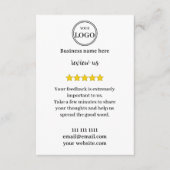Google-Bewertung mit QR-Code-Link-Geschäftskarte Begleitkarte (Vorderseite)