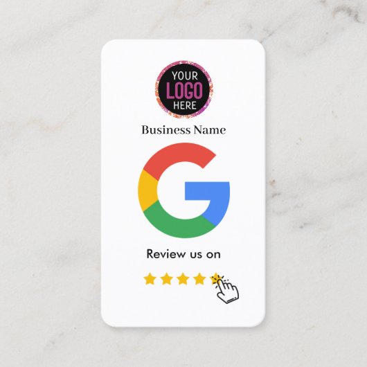 Google-Bewertung mit QR-Code-Link Visitenkarte (Vorderseite)