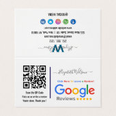 Google-Bewertung mit QR-Code-Link Visitenkarten (Außenseite Aufgefaltet)