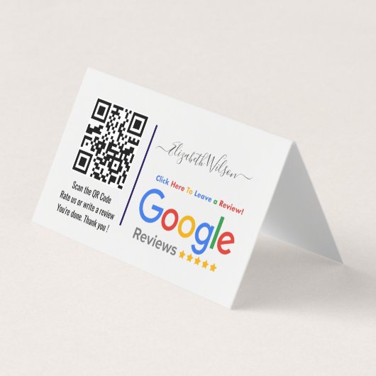 Google-Bewertung mit QR-Code-Link Visitenkarten (Vorderseite)