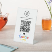 Google-Bewertung mit QR-Code Modern Minimalistisch Sockelschild (In SItu)