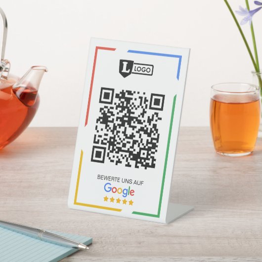 Google Bewertung mit QR-Code Sockelschild (In SItu)