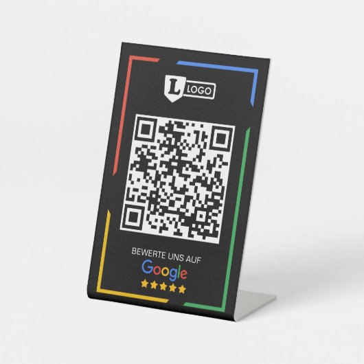 Google Bewertung mit QR-Code Sockelschild (Vorderseite)