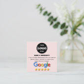 Google-Bewertung | QR-Code | Blütenrosa modern Quadratische Visitenkarte (Stehend Vorderseite)