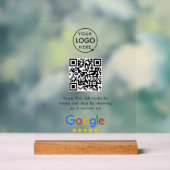 Google Bewertungen Acryl-Schild | QR-Code-Tischsch Acrylschild (Neutral)