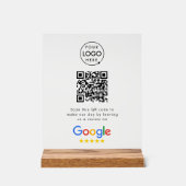Google Bewertungen Acryl-Schild | QR-Code-Tischsch Acrylschild (Vorderseite)