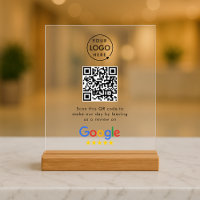 Google Bewertungen Acryl-Schild | QR-Code-Tischsch