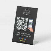 Google-Bewertungen | Business Feedback Black QR Co Sockelschild (Vorderseite)