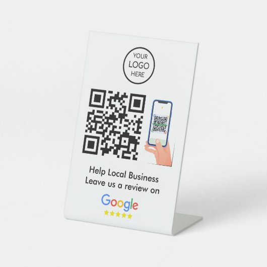 Google-Bewertungen | Business Feedback QR Code Sockelschild (Vorderseite)