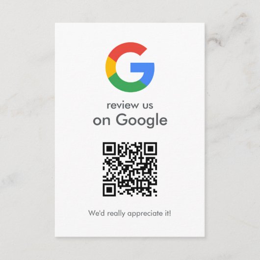 Google-Bewertungen | Business Review Link QR Code Begleitkarte (Vorderseite)