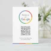 Google-Bewertungen | Business Review Link QR Code Begleitkarte (Stehend Vorderseite)