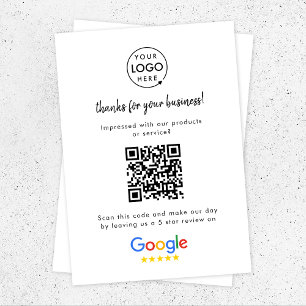 Google-Bewertungen Business Review Link QR Code Begleitkarte