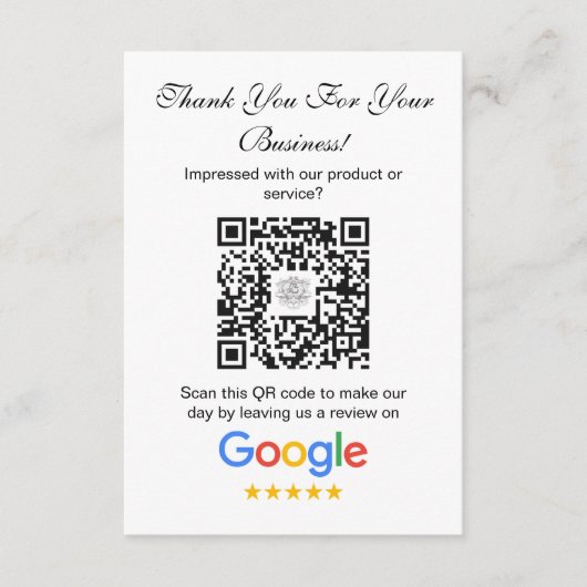 Google-Bewertungen | Business Review Link QR Code Begleitkarte (Vorderseite)