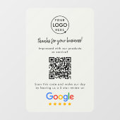 Google-Bewertungen | Business Review Link QR Code  Fensteraufkleber (Blatt)
