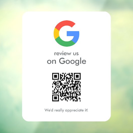 Google-Bewertungen | Business Review Link QR Code Fensteraufkleber (Blatt 3)