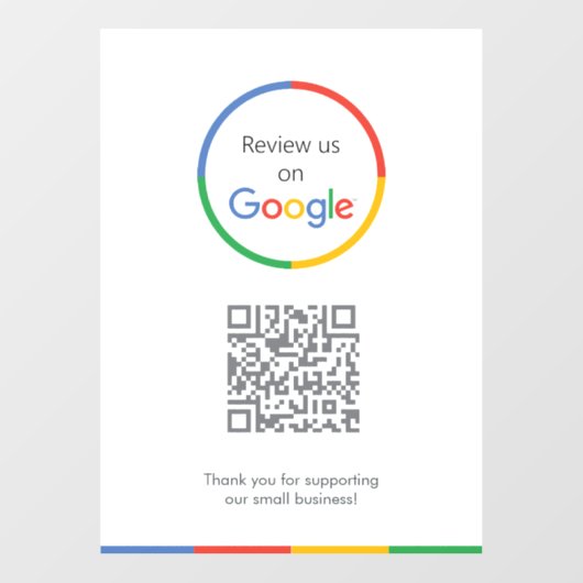 Google-Bewertungen | Business Review Link QR Code Fensteraufkleber (Blatt)