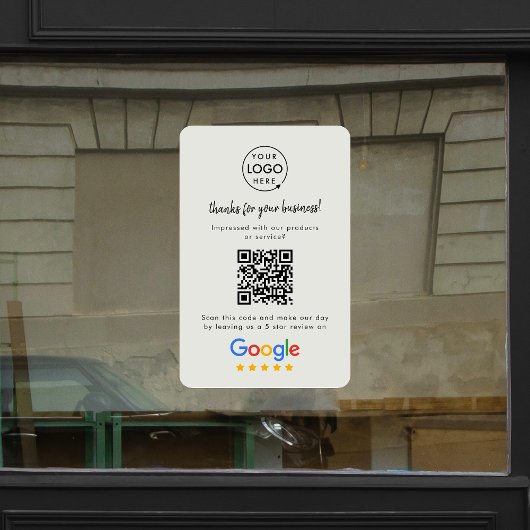 Google-Bewertungen | Business Review Link QR Code Fensteraufkleber