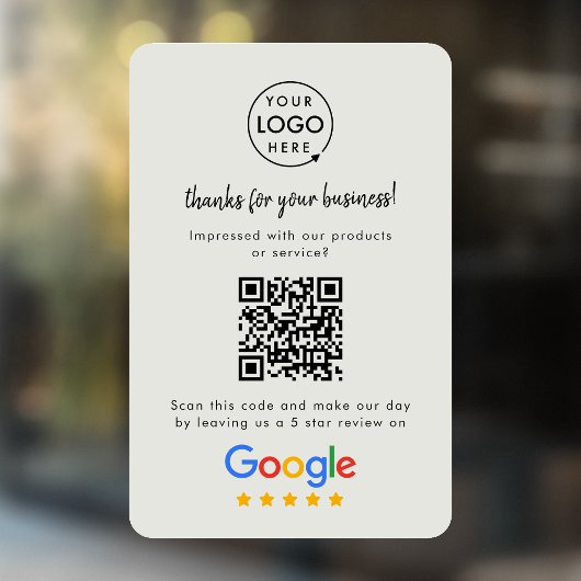 Google-Bewertungen | Business Review Link QR Code Fensteraufkleber